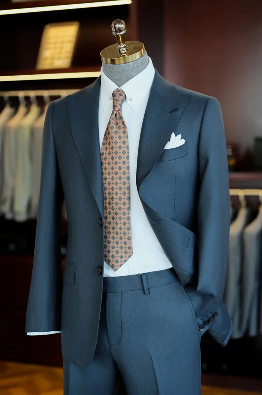 Bộ Vest Xanh Khói Trầm 2