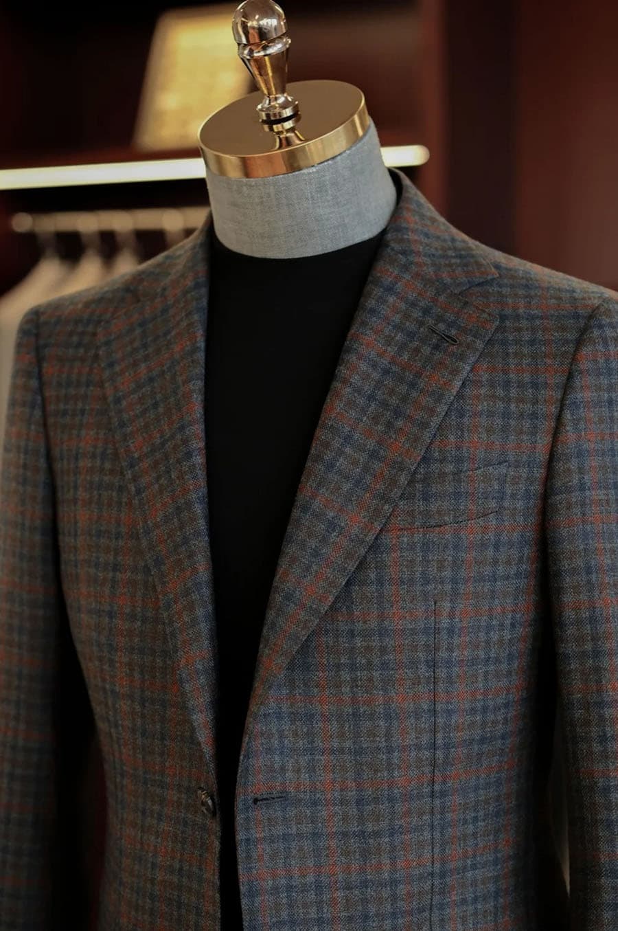 Bộ Vest Caro Xanh Phối Đỏ 3