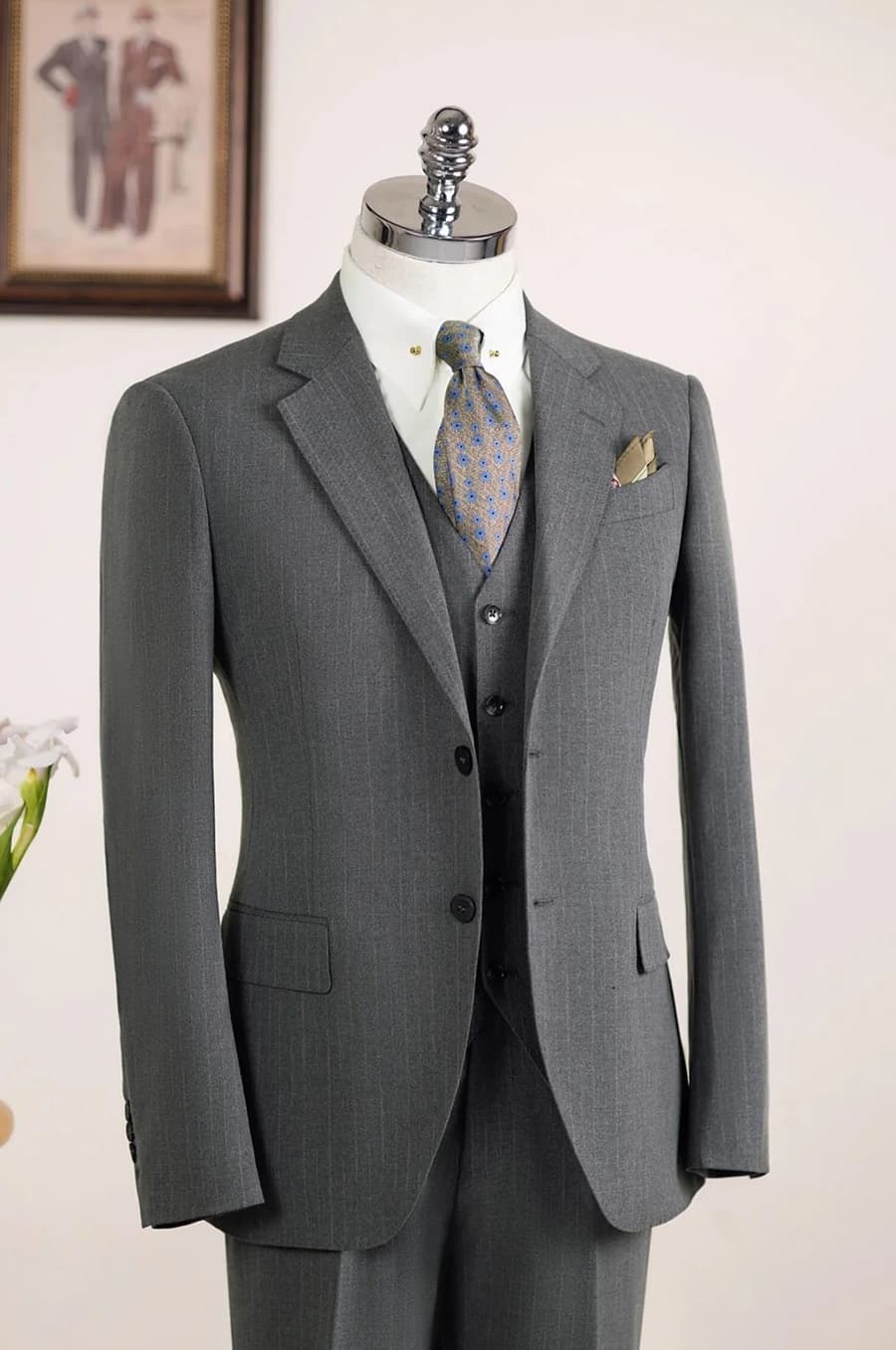 Bộ Vest Xám Lông Chuột 1