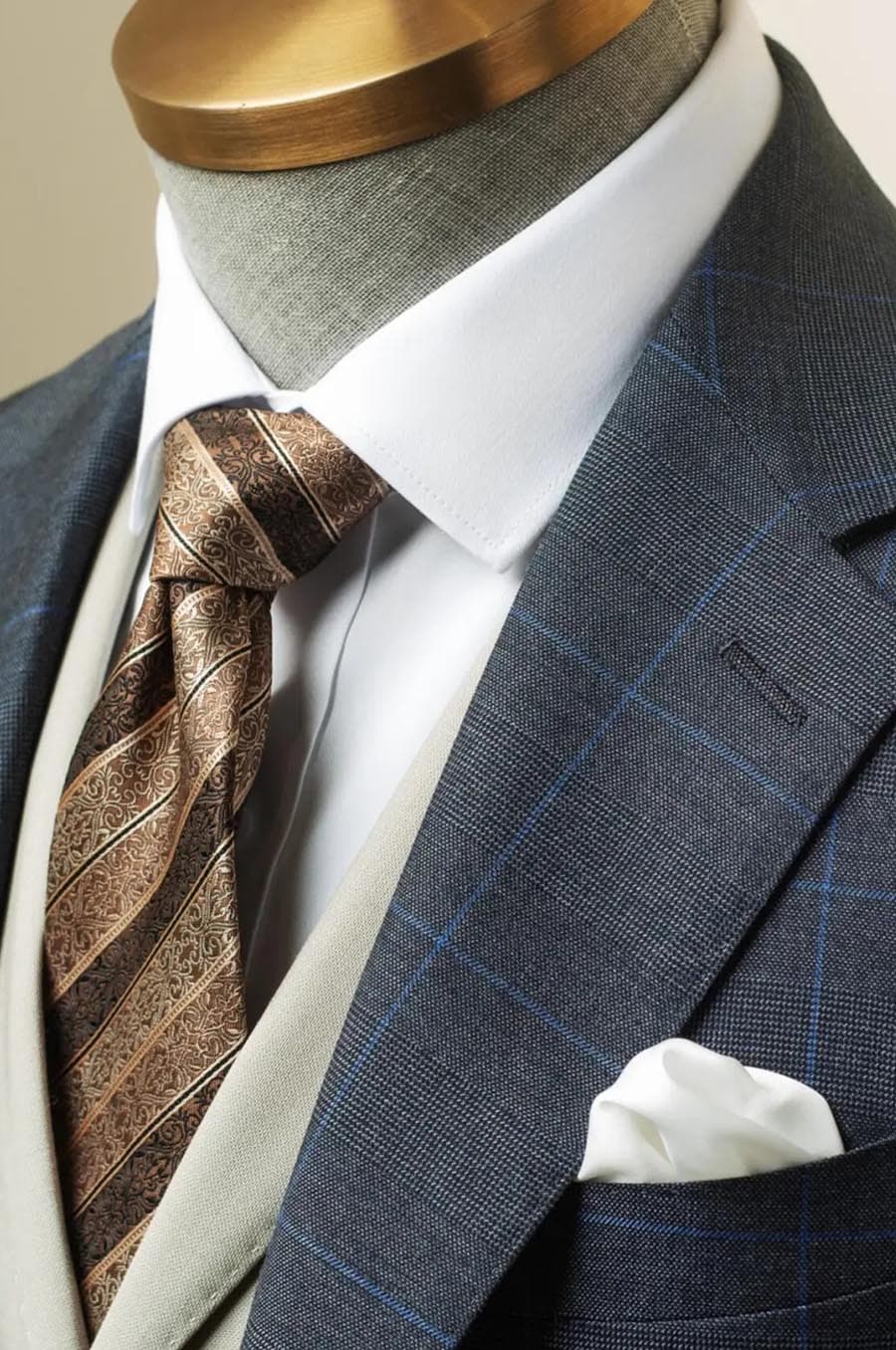 Bộ Vest Xám Caro Xanh 3