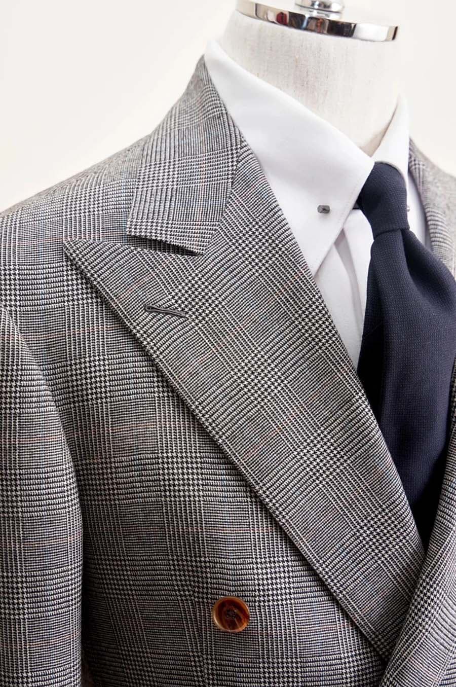 Bộ Vest Xám Kẻ 6 Cúc 4